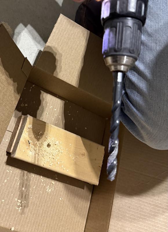 Drill bit in action.