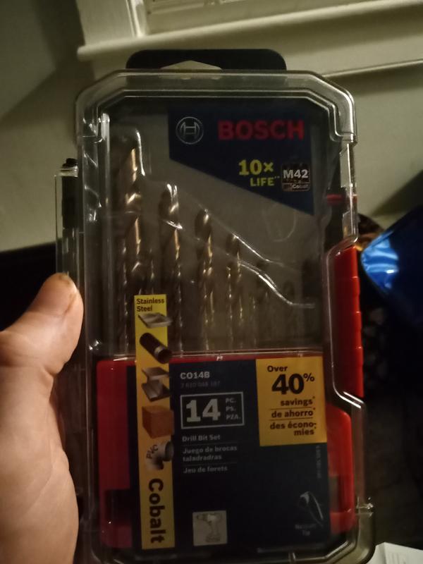 Bosch 14-Piece Assorted Cobalt Jobber Length Twist Drill Bit Set