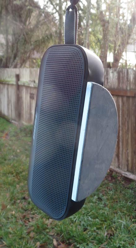 Aluminum plate and leather base to prevent tipping.