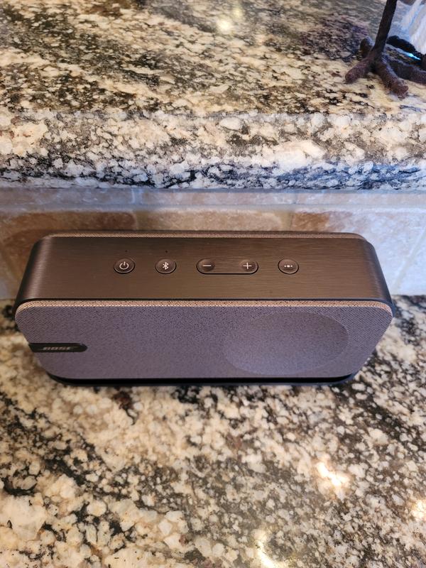The brown blends right in with my kitchen. Big multidimensional sound from a small speaker.