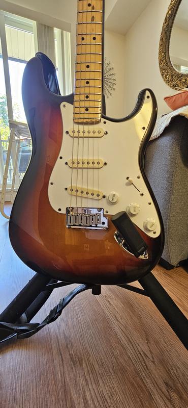 With my Fender Strat