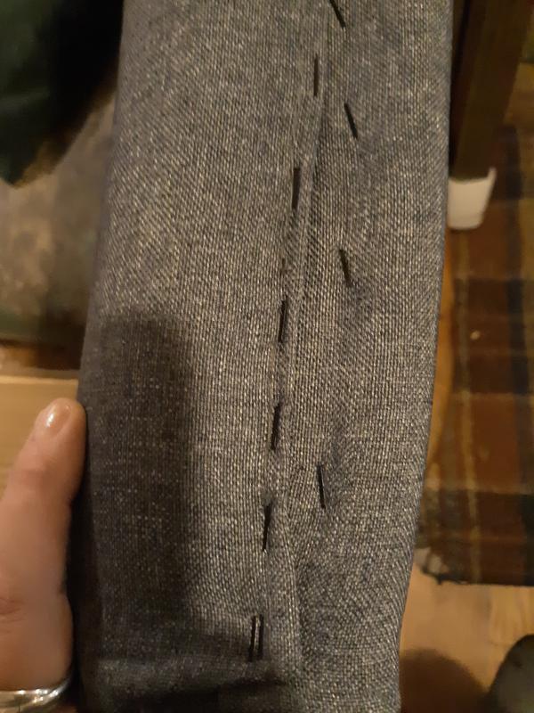 Here is a close up of the boss NTR no tools required guest accent or dining chair color slate gray close up of stitching on the bottom seat