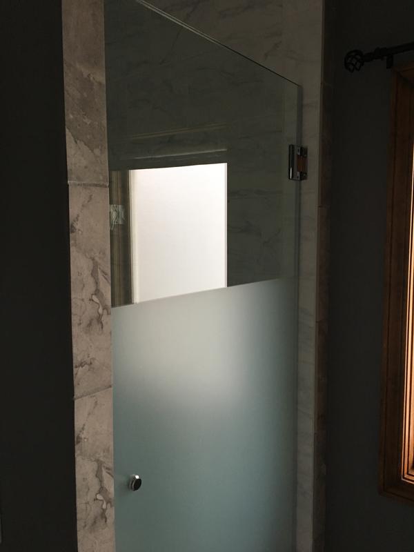 Very small bathroom, so unable to get a full picture. We put the handle on the inside of the shower at our preference.