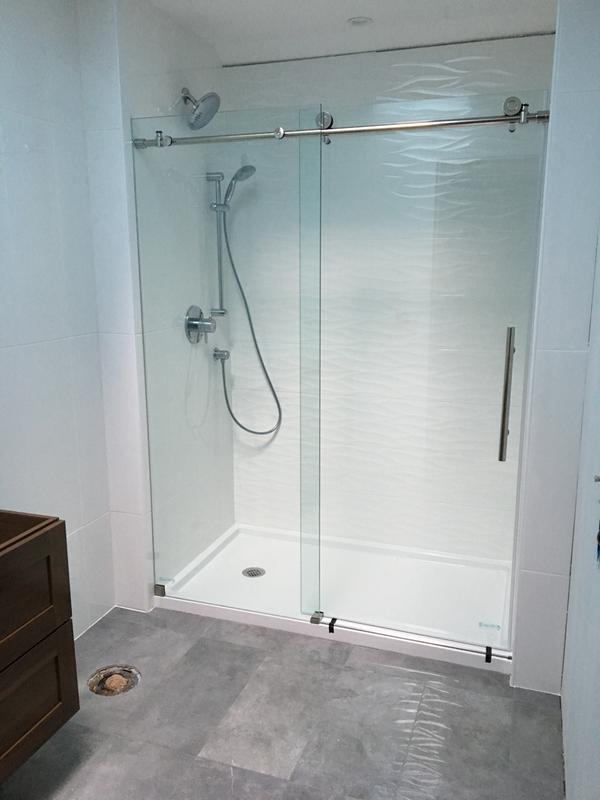 DreamLine SHDR-61547620-07 Enigma-XO 50-54 W x 76 H Fully Frameless Sliding Shower Door in Brushed Stainless Steel