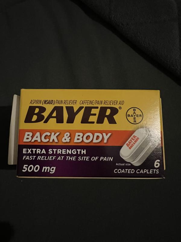 Bayer Back and Body Aspirin 500mg Extra Strength Pain Reliever 50 Capl —  Mountainside Medical Equipment