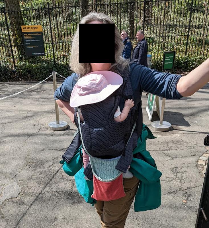 Grandma using the carrier at the zoo