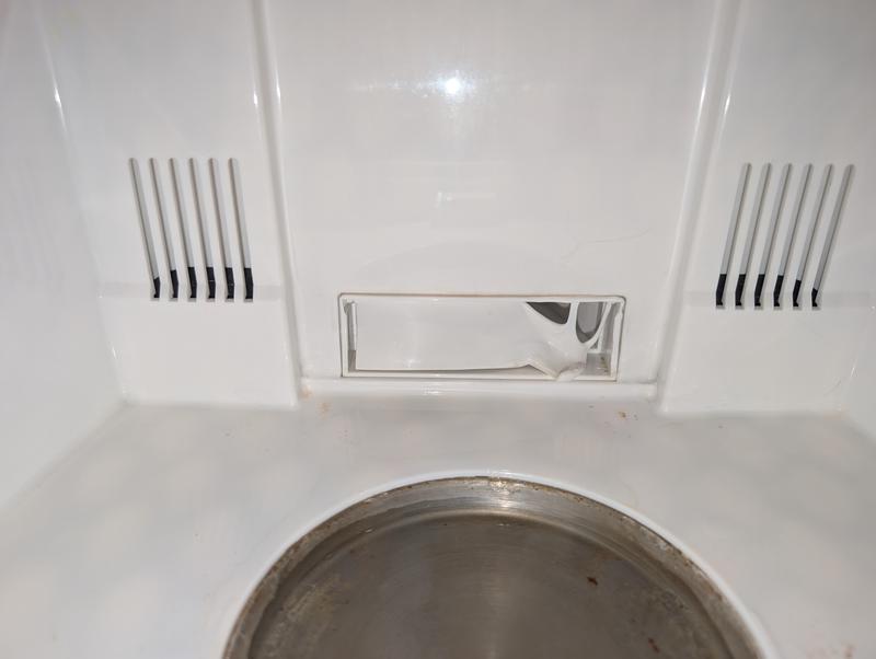 Melted discharge flap