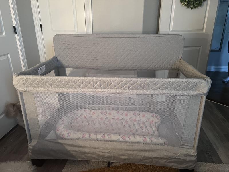 Horizon Full Size Mesh Crib-Quilted Pebble Grey | Baby Delight