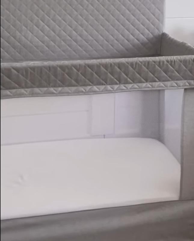 Horizon Full Size Mesh Crib-Quilted Pebble Grey