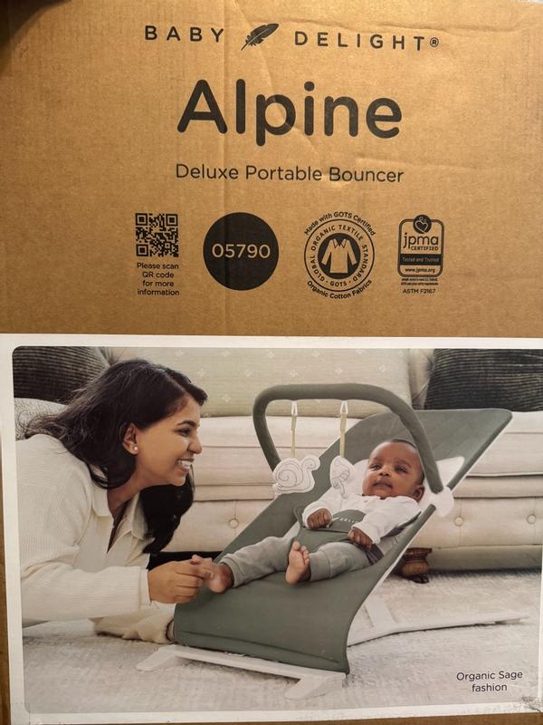 Alpine Deluxe Portable Bouncer - Charcoal Tweed