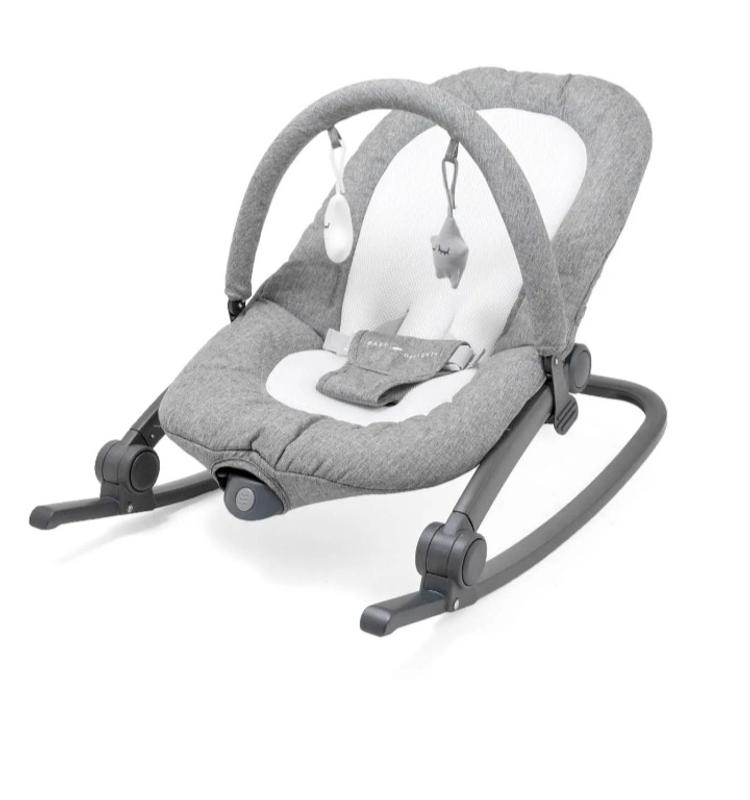 Aura Deluxe Portable Rocker Bouncer Quilted Charcoal Tweed