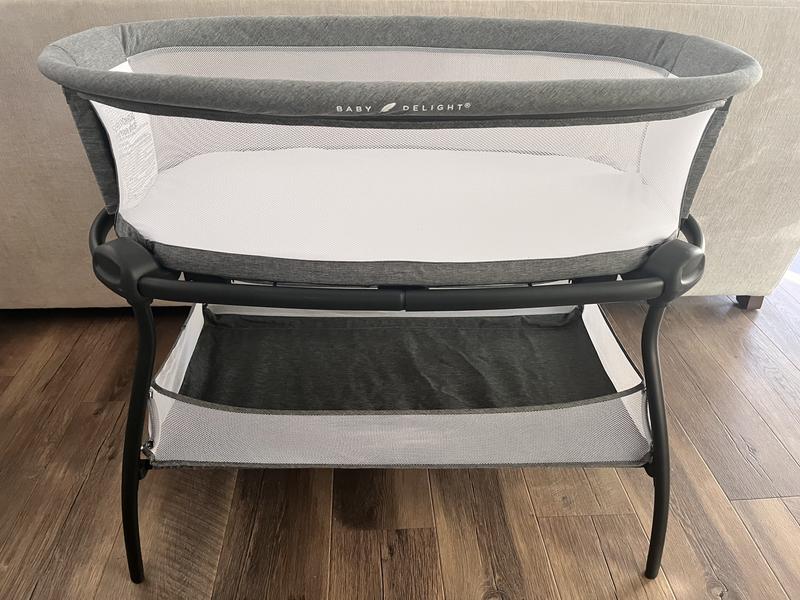 Beside Me Nova Bassinet with Stand Charcoal Tweed Baby Delight