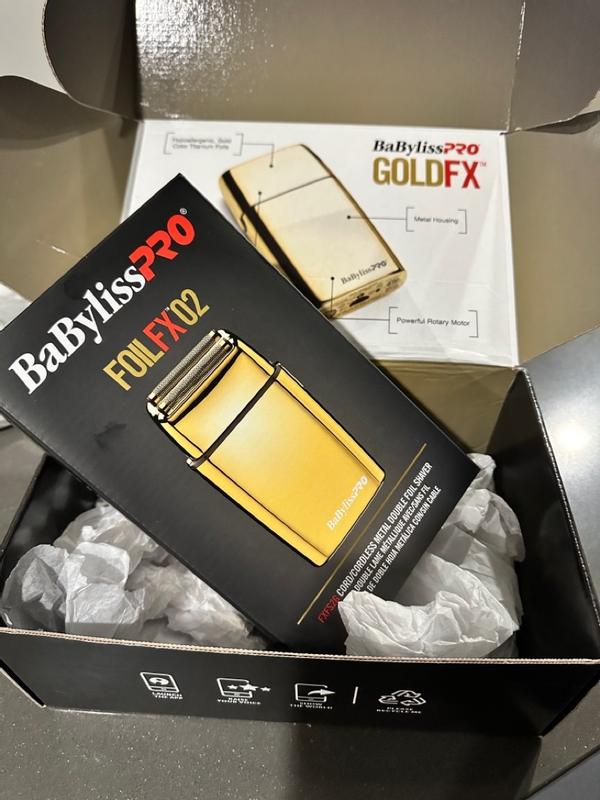 新品未使用 BaByliss Pro FOILFX02 Cordlessゴールド BaBylissPRO FOILFX02 Cordless Gold Metal Double Foil Shaver