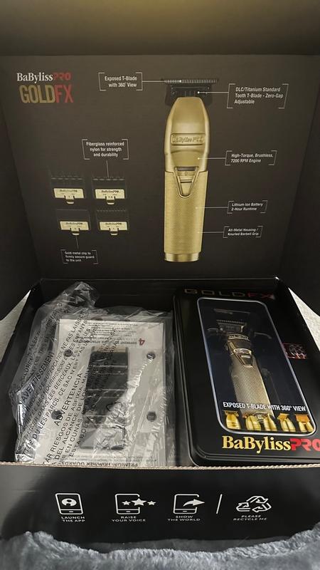 BaByliss PRO Gold & White FX Cordless Limited Edition Skeleton Trimmer