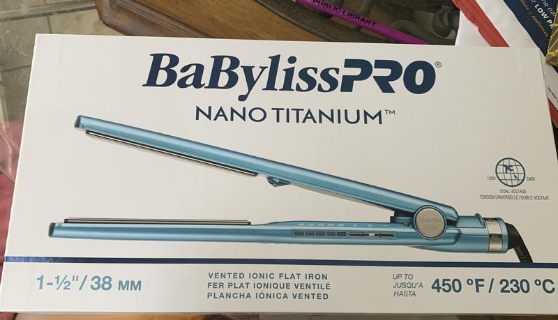 BABYLISS PRO top NANO TITANIUM VENTED IONIC FLAT IRON 1 1/2