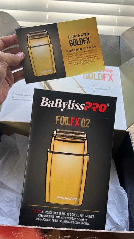 BaBylissPRO FOILFX02 Cordless Gold Metal Double Foil Shaver