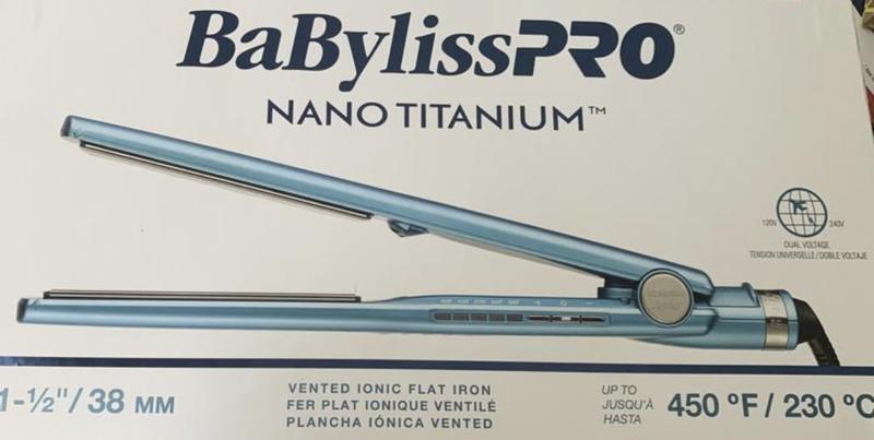 BaBylissPRO Nano Titanium Ultra-Thin shops Straightening Iron 1 1/2” / 38mm