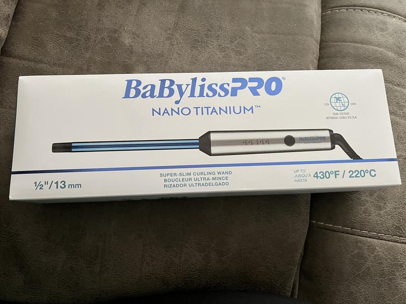 BaByliss popular PRO Nano Titanium Super Slim Curling Wand 1/2” 13mm