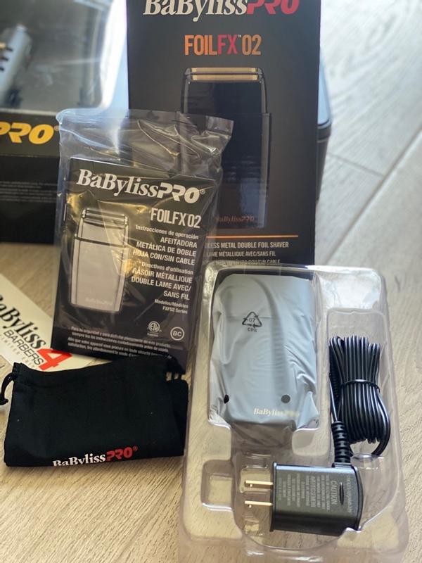 BaBylissPRO FOILFX02 Cordless Black Metal Double Foil Shaver
