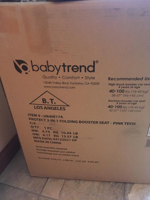 Baby Trend PROtect 2-in-1 Folding Booster Car Seat - Pink Tech - Pink 