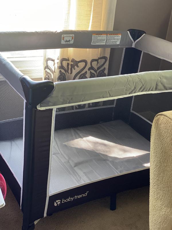 It fits very well in the corner of the living room which is so nice since we don’t have a large space with the bouncer and other toys in the way.