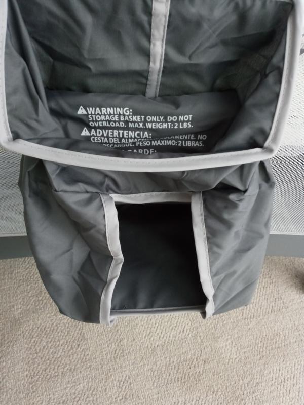 The side storage pocket for diapers and wipes!