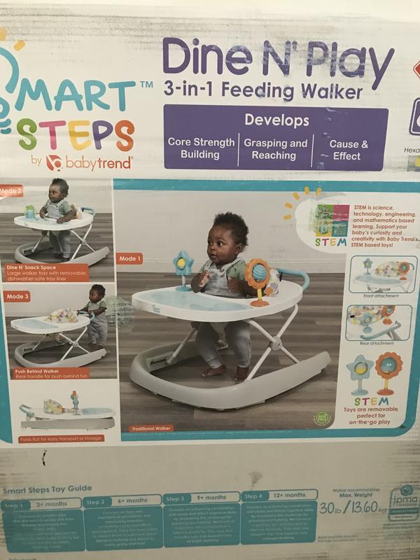 Smart Steps by Baby Trend Dine N’ Play 3-in-1 Feeding Walker- Hexagon Dots