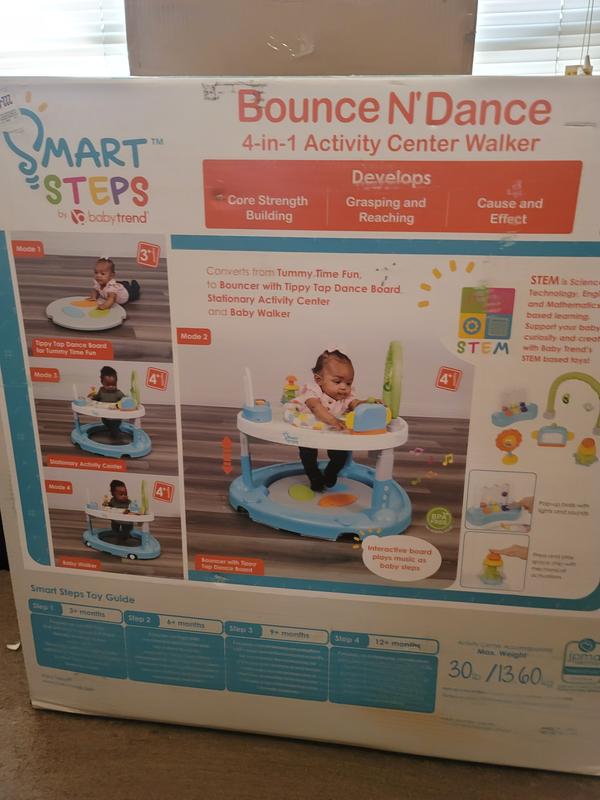 Smart Steps by Baby Trend Bounce N' Dance 4-in-1 Activity Center Walker, Hexagon Dots