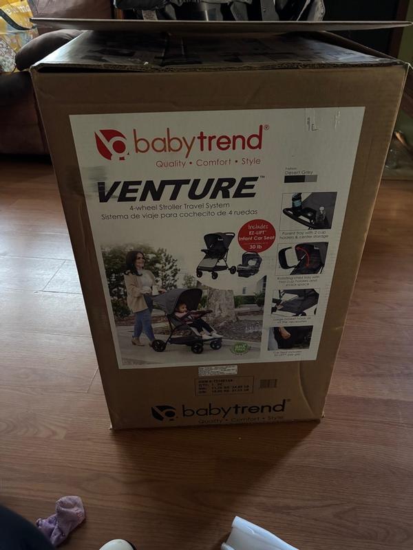 Baby Trend Venture 4 Wheel Stroller Travel System with EZ Lift Infant Car Seat Desert Grey Walmart Exclusive