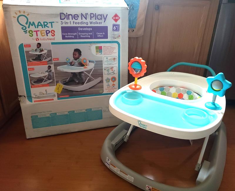 Smart Steps by Baby Trend Dine N’ Play 3-in-1 Feeding Walker- Hexagon Dots