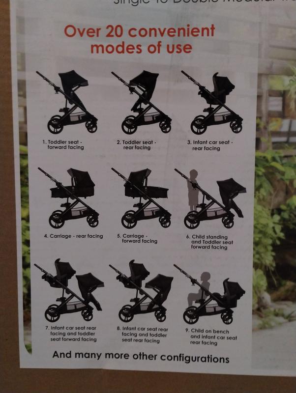 Baby Trend Morph Single to Double Modular Stroller with Car Seat