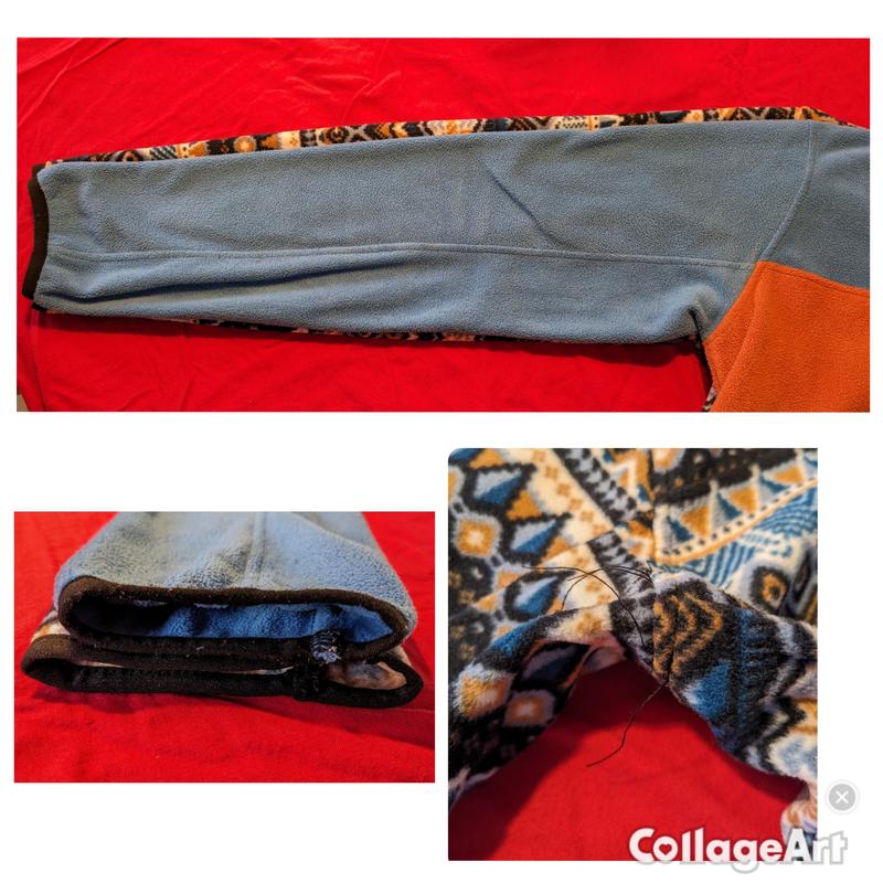 PATAGONIA Synchilla Patch Bottoms Aztec Blue Red Blue Fleece Pants