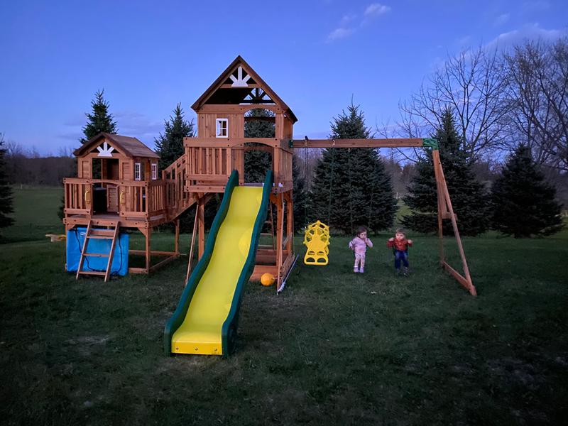 Malibu wooden best sale swing set