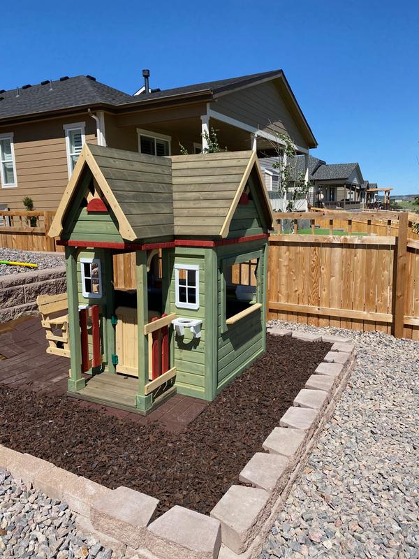 Backyard discovery victorian inn all cedar store outdoor wooden playhouse