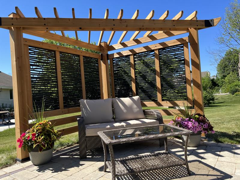 Verona Corner Pergola-Bamboo Panels Verona Corner Pergola-Bamboo Panels