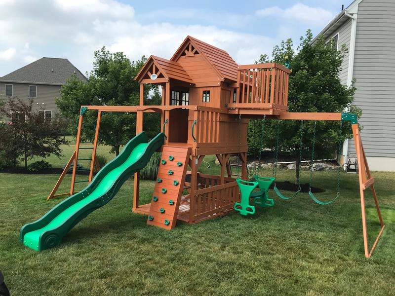 Skyfort ii wooden store swing set