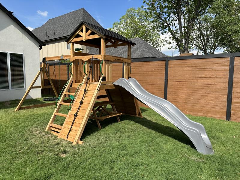 Alphonsakalewadi Backyard Discovery Oakmont Cedar Wooden Swing Set