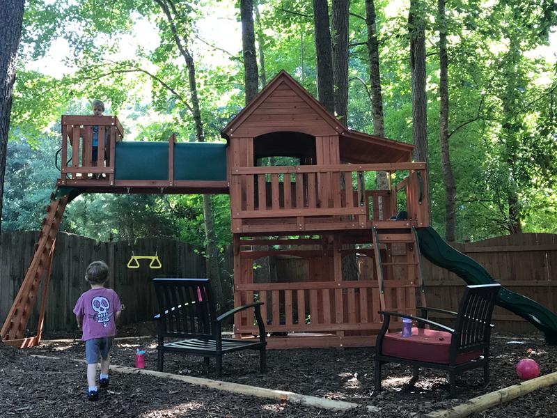 backyard discovery woodridge elite cedar swing set