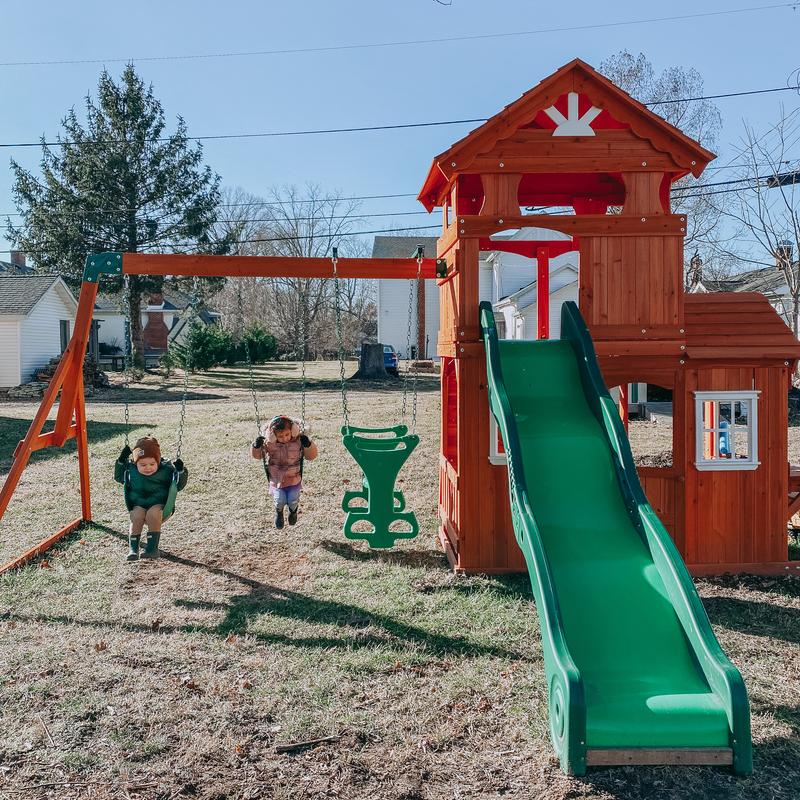 Backyard discovery shenandoah all best sale cedar wood playset swing set