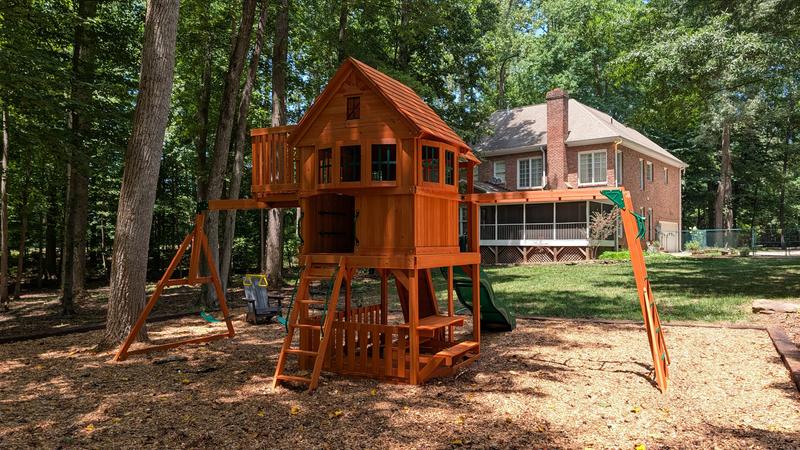 Backyard Discovery Skyfort II Residential Wood Playset with Slide