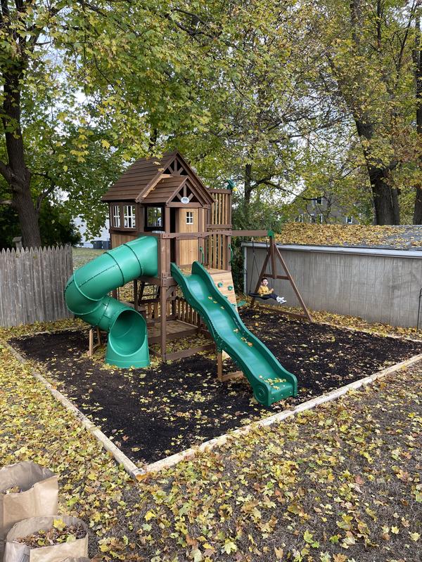 Skyfort III Outdoor Wooden Swing Set - Backyard Discovery