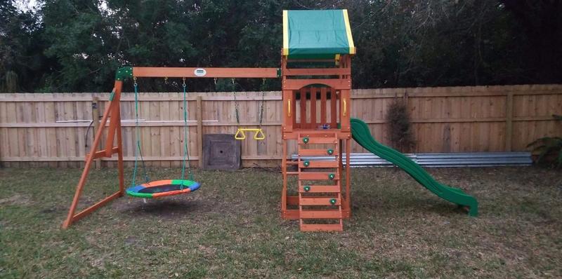 Backyard discovery tucson all best sale cedar wood playset swing set