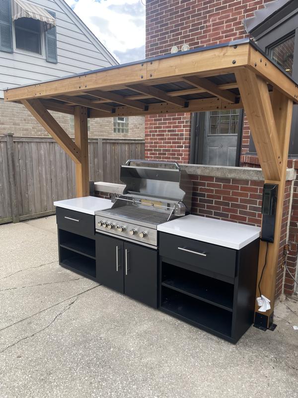 Backyard Discovery Timber Rock Outdoor Grill Cook Station 52.9-in W ...