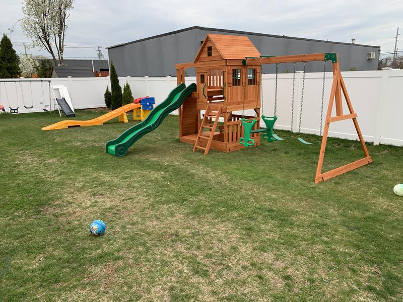 Springboro wooden discount swing set