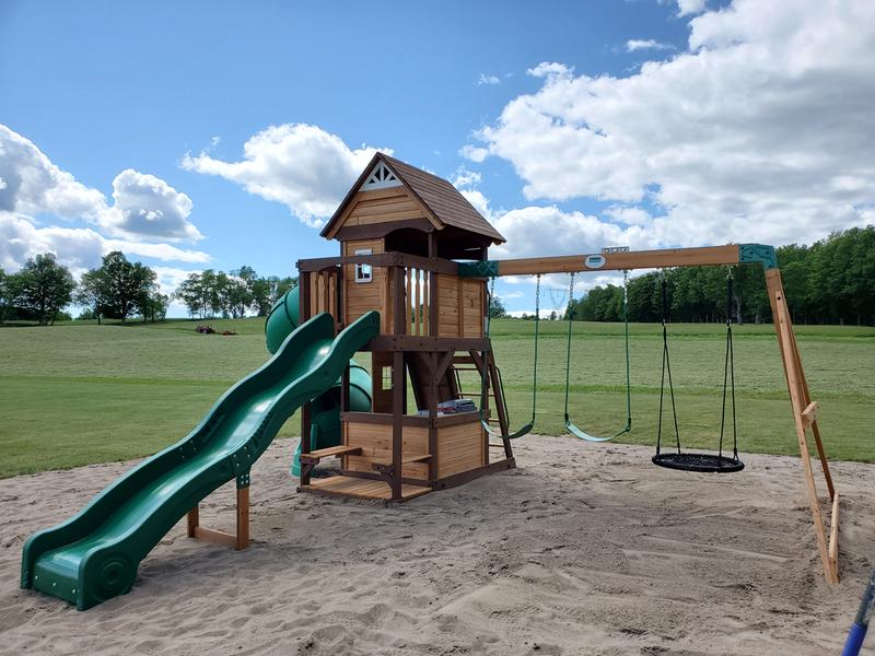 Cedar Cove Wooden Outdoor Swing Set - Backyard Discovery