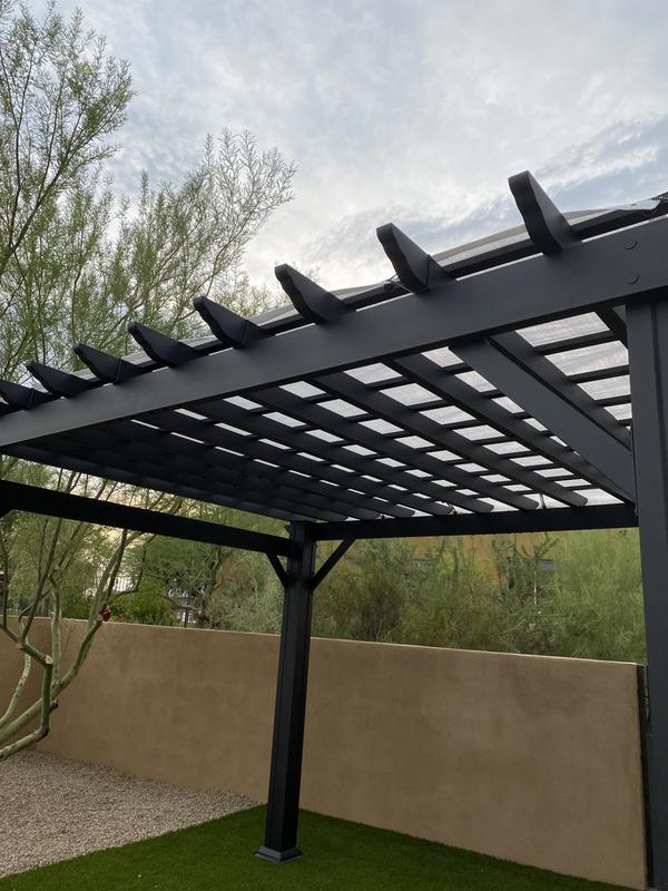 12x10 Stratford Traditional Steel Pergola With Sail Shade, 56% OFF