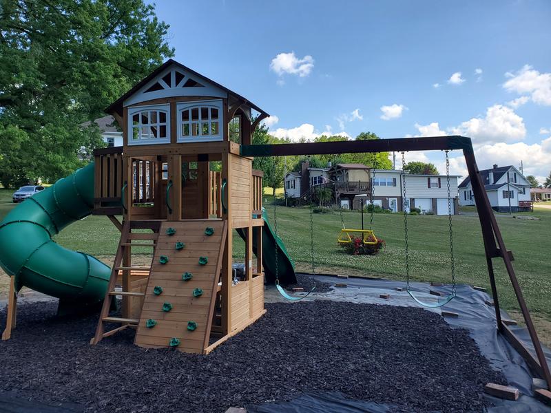 bristol point wooden swing set