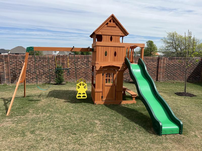 Backyard discovery monterey all cedar wood playset swing set online