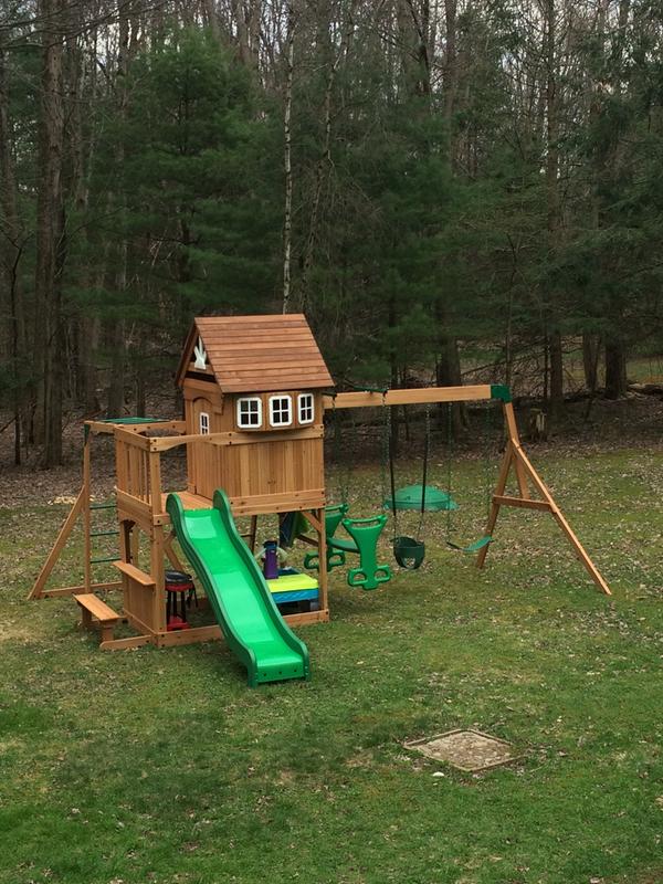 Springboro wooden discount swing set