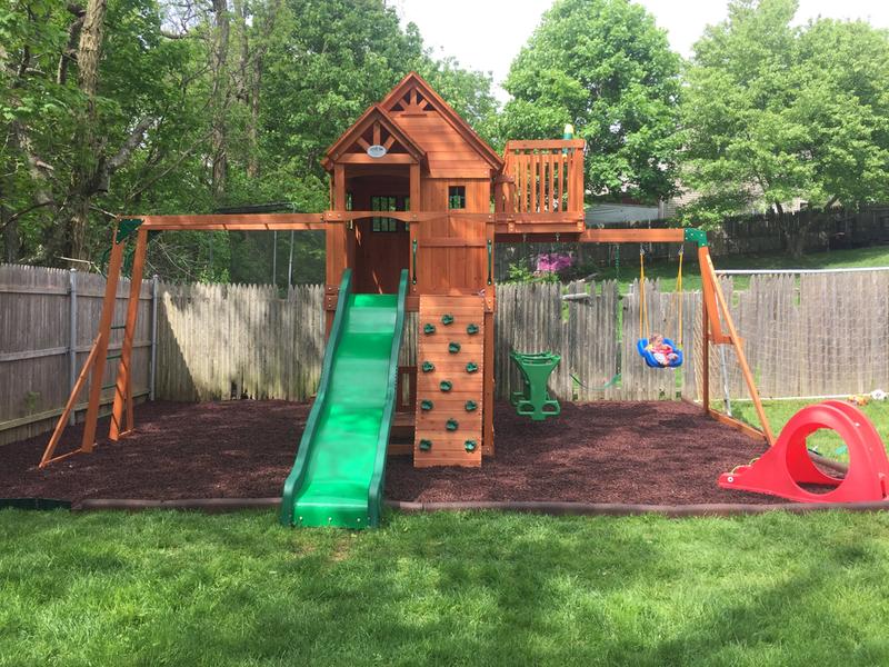 Skyfort ii wooden store swing set